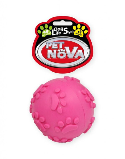 PET NOVA DOG LIFE STYLE 6 cm kamuolys su garsu, rausvas, mėtų aromatas