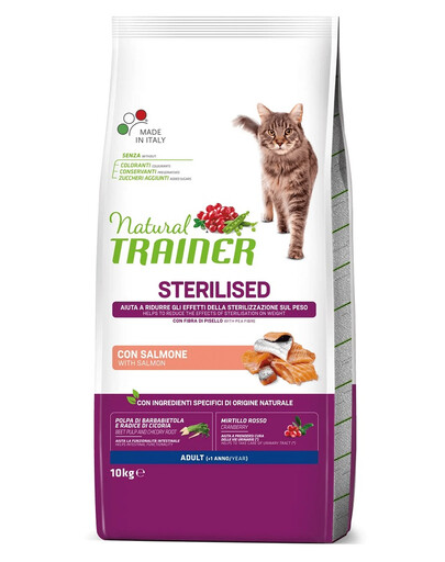 TRAINER Natural Cat Sterilised Adult su lašiša 10 kg