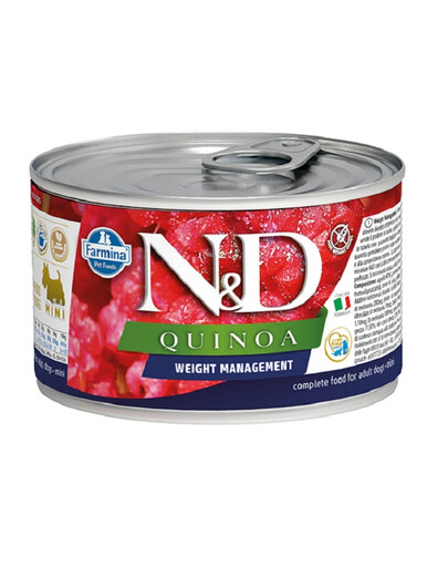 FARMINA N&D Quinoa Dog Weight Management 140 g ėriena šunims, turintiems antsvorio