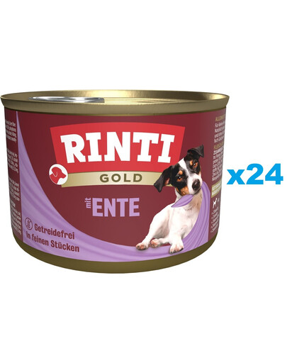 RINTI Auksinės ančių širdelės Mini ančių širdelės mažoms veislėms 24x185 g