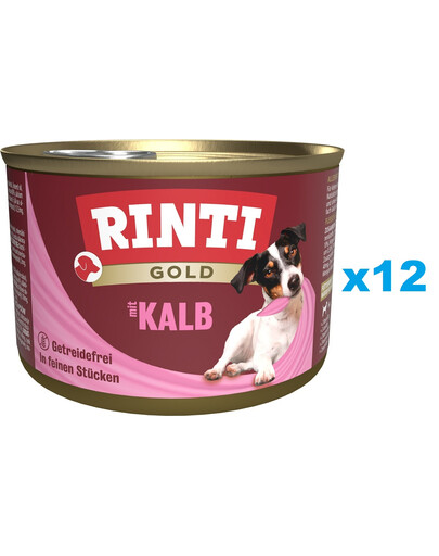 RINTI Gold Veal Mini Veal mažų veislių šunims 12x185 g