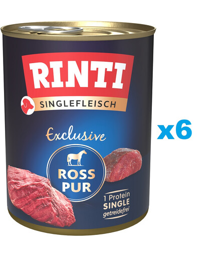 RINTI Singlefleisch Exclusive Horse Grynas monoproteinas 6x800 g