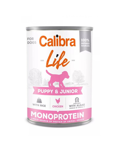 CALIBRA Dog Life Puppy&Junior Chicken with Rice 400 g su vištiena ir ryžiais šuniukams