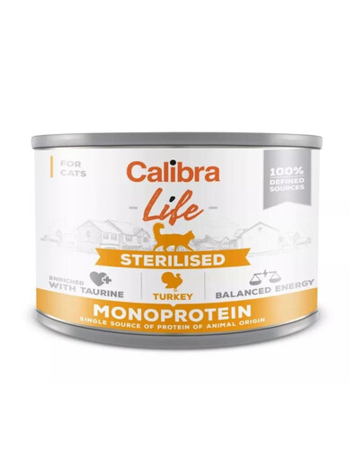 CALIBRA Cat Life Sterilised Turkey 200 g su kalakutiena sterilizuotoms katėms
