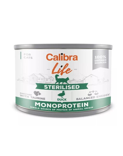 CALIBRA Cat Life Sterilised Duck 200 g su sterilizuotoms katėms skirta antis