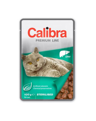 CALIBRA Cat Premium Line Sterilised Liver 100 g su kepenimis sterilizuotoms katėms