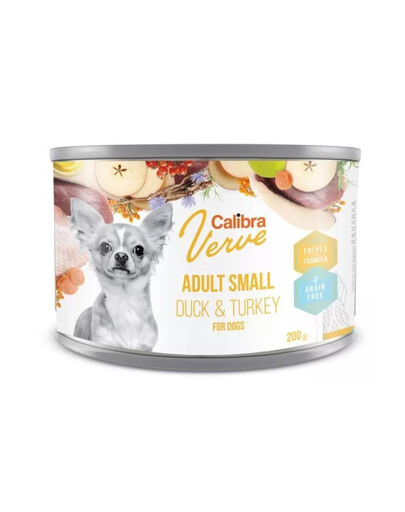 CALIBRA Dog Verve GF Adult Small Duck&Turkey 200 g Šlapias ėdalas be grūdų su antiena ir kalakutiena mažų veislių šunims