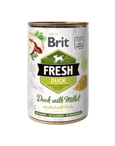 BRIT FRESH duck & millet 400 g antis ir soros