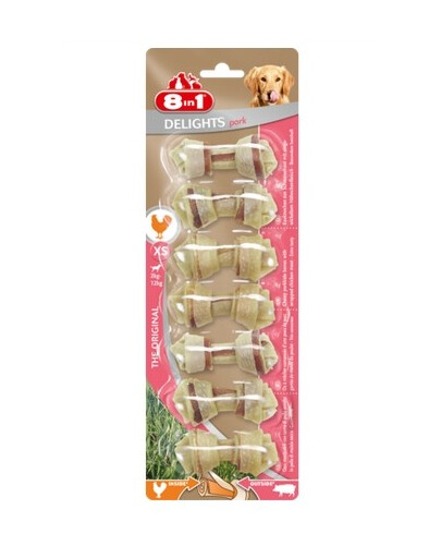 8In1 skanėstas Pork Delights Bones XS 7 vnt