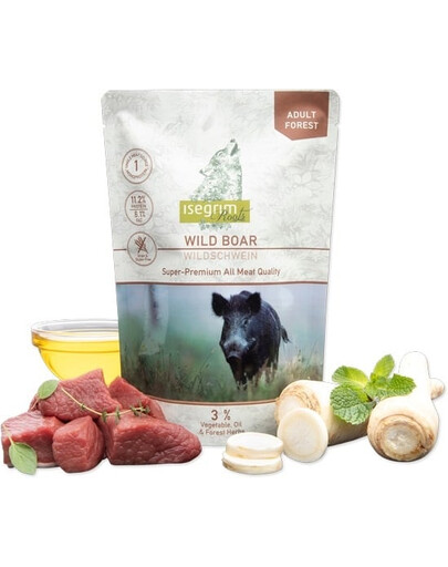 ISEGRIM Adult Forest Roots Laukinis šernas ir pastarnokas 410 g