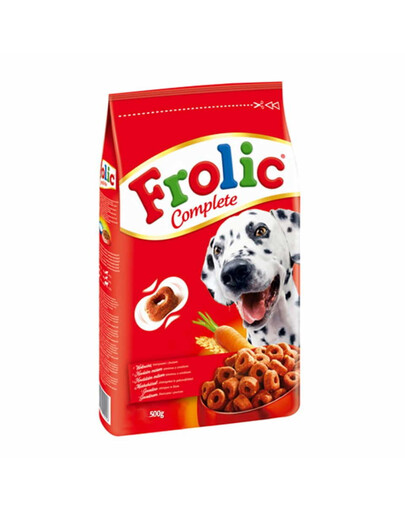 FROLIC sausas maistas su jautiena, daržovėmis ir grūdais 0.5 kg x16