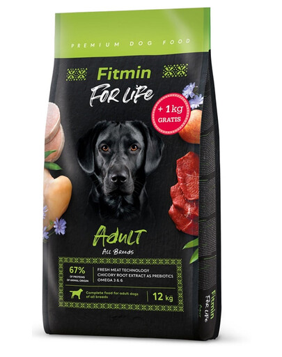 FITMIN Dog For Life Adult 12 + 1 kg suaugusiam šuniui