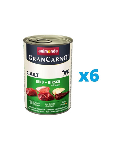 ANIMONDA GranCarno rinkinys su jautiena, elniena ir obuoliais 6 x 800 g