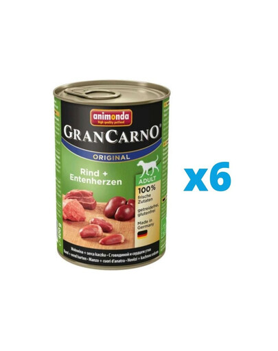 GranCarno rinkinys su jautiena ir antičių širdimis 6 x 400 g