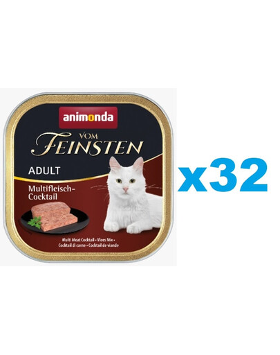 ANIMONDA Vom Feinsten Adult kelių rūšių mėsos kokteilis 32x100 g
