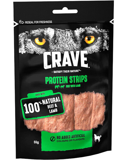 CRAVE Protein Strips 7x55 g Beef&Lamb