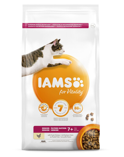 IAMS For Vitality sausas maistas katėms  skonių miksas 100 g pagyvenusiems katėms   /  kastruotems katėms/ dėl plaukų kamuoliukų susidarimo