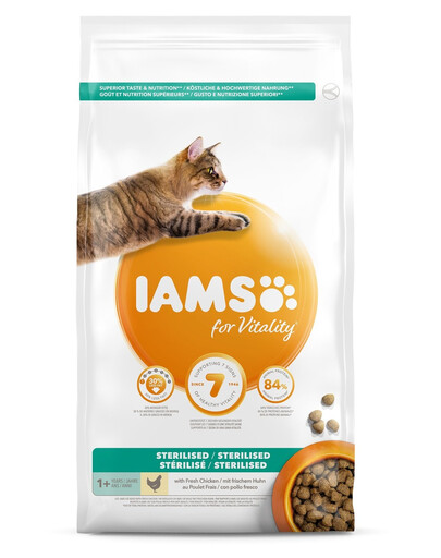 IAMS For Vitality sausas maistas katėms  skonių miksas 100 g pagyvenusiems katėms   /  kastruotems katėms/ dėl plaukų kamuoliukų susidarimo