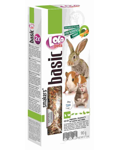 Lolo Pets Smakers su daržovėmis graužikams ir triušiams 90 g
