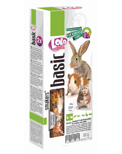 Lolo Pets Smakers su gėlėmis graužikams ir triušiams 80 g