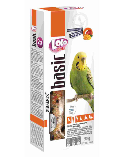 Lolo Pets Smakers su mangais banguotosioms papūgėlėms 90 g