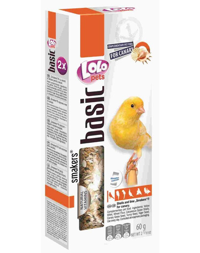 Lolo Pets Smakers su smulkintomis kriauklėmis kanarėlėms 60 g
