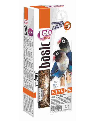 Lolo Pets Smakers su medumi agaporniams 90 g