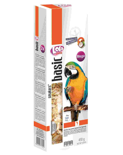 Lolo Pets Smakers Mega su riešutais ir kokosais didžiosioms papūgoms 450 g