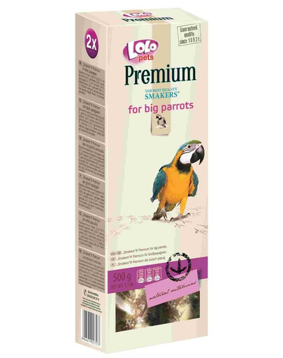 Lolo Pets Smakers Premium didelėms papūgoms 500 g