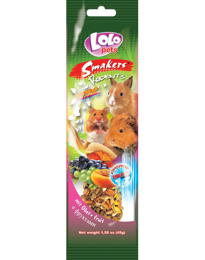 Lolo Pets Smakers Weekend Style su vaisiais graužikams 45 g