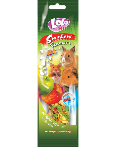 Lolo Pets Smakers Weekend Style su obuoliais graužikams 45 g