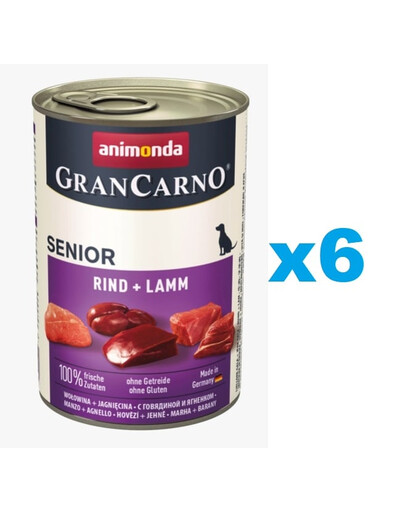 ANIMONDA GranCarno Senior rinkinys su ėriena ir veršiena 6 x 800 g