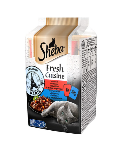 PEDIGREE Fresh Cuisine Taste of Paris drėgnas visavertis ėdalas suaugusioms katėms su jautiena, balta žuvimi 12x(6x50g)