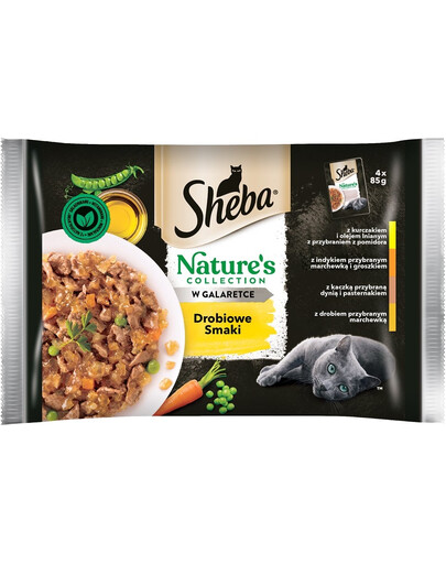 SHEBA Nature’s Collection Paukštienos skonio drėgnas visavertis ėdalas suaugusioms katėms 13x(4x85g)