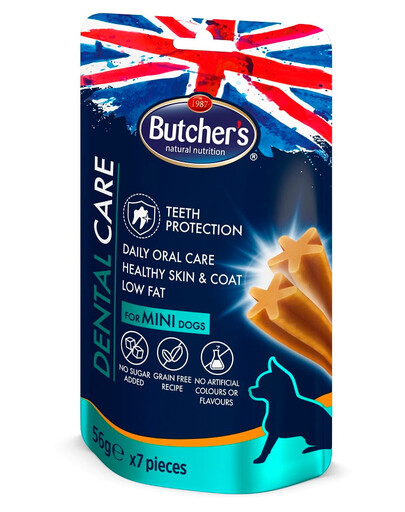 BUTCHER'S Butcher's Dental Care for Mini Dogs 56g  dentų skanėstas  miniatiūrinių veislių šunims