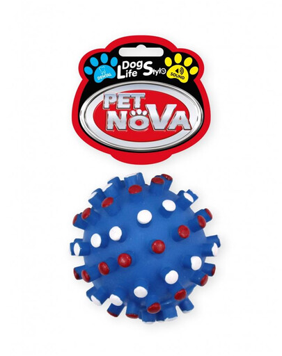 PET NOVA DOG LIFE STYLE Ežiukas- kamuolys  8,5 cm mėlynas