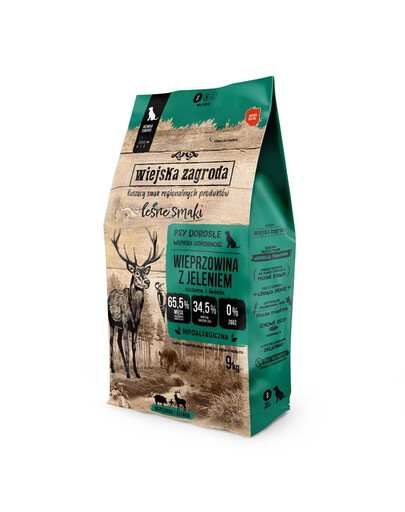 WIEJSKA ZAGRODA Forest Flavours kiauliena su elnienos traškučiais S 9kg