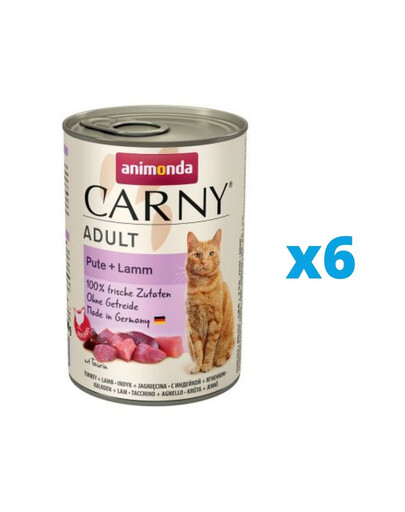 ANIMONDA Carny Adult rinkinys  i kalakutiena ir aviena 6 x 400 g