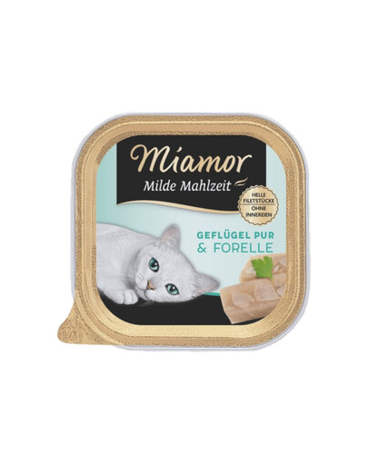 MIAMOR Milde Mahlzeit Poultry Pure&Trout 24x100g paukštiena ir upėtakiai