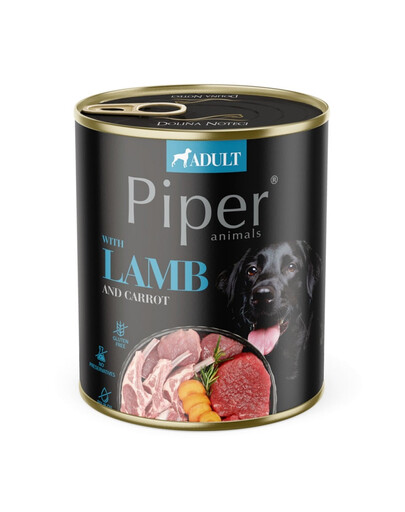 PIPER Šlapias ėdalas šunims su ėriena ir morkomis 800 g
