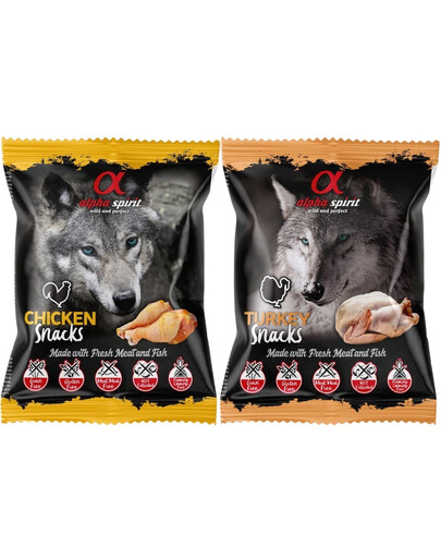 ALPHA SPIRIT Kubelių skanėstas šunims su kalakutiena ir vištiena 30x50 g