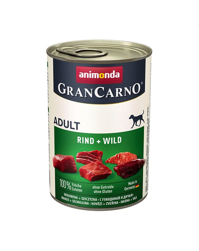 Animonda Grancarno Adult 400 g suaugusių šunų konservai su jautiena ir žvėriena