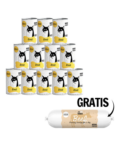 PEPE ANIMAL PACK Ožkos 99% (ožkos) 400g monoproteinų maisto + jautienos dešra šunims 200g NEMOKAMAI