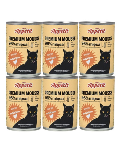 COMFY APPETIT PREMIUM putėsiai su kalakutiena katėms 6x400g