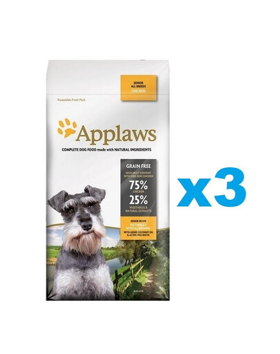 APPLAWS Senior All Breeds Chicken 6 kg (3x2 kg) su vištiena vyresniems šunims