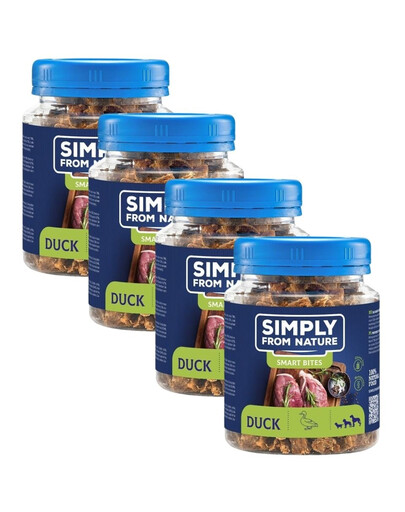 SIMPLY FROM NATURE Smart Bites Ančių treniruokliai šunims 4x130g