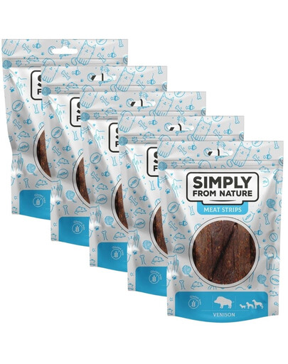 SIMPLY FROM NATURE Meat Strips Mėsos juostelės šunims 5x80 g