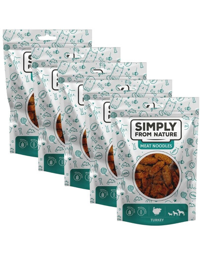 SIMPLY FROM NATURE Meat Noodles Mėsos kukuliai su kalakutiena šunims 5x80 g