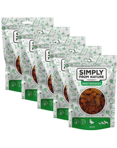 SIMPLY FROM NATURE Meat Noodles Makaronai su antiena šunims 5x80 g