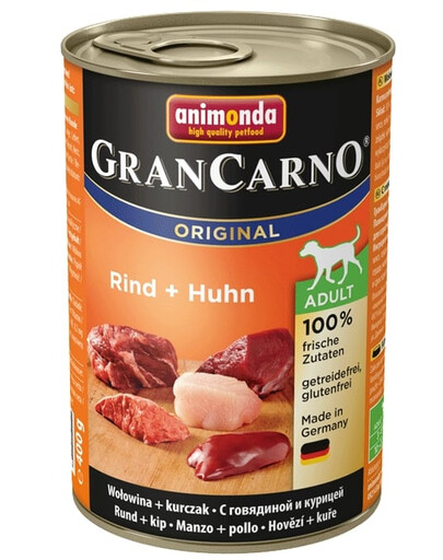 Animonda Grancarno Adult 800 g suaugusių šunų konservai su jautiena ir vištiena